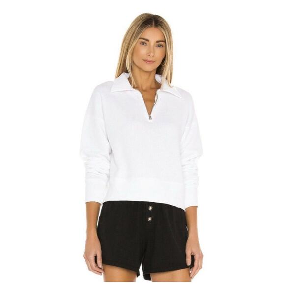 RE/DONE Pullover Womens Small Off White Half Zip‎ Sweatshirt Made USA Cotton - Picture 7 of 16